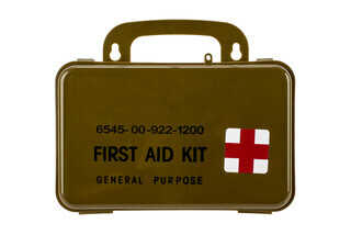 The Red Rock Outdoor Gear First Aid Kit comes in a hard plastic case and holds everything you need